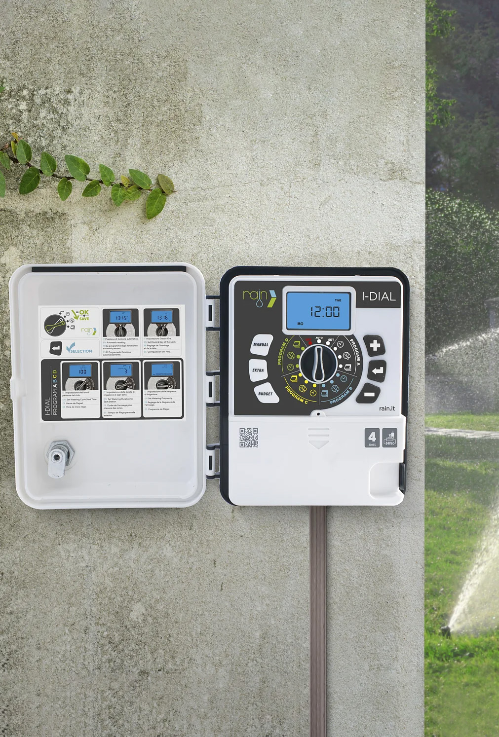 Inštalovaná riadiaca jednotka Rain I-Dial Outdoor.