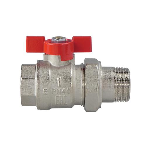 Mosadzný guľový ventil motýľ so šróbením 1