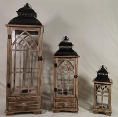 Laterne braune kleine Holz/metall