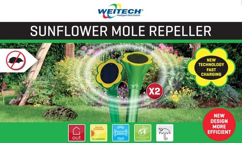 Odpudzovač krtkov v tvare slnečnice, solar 2x